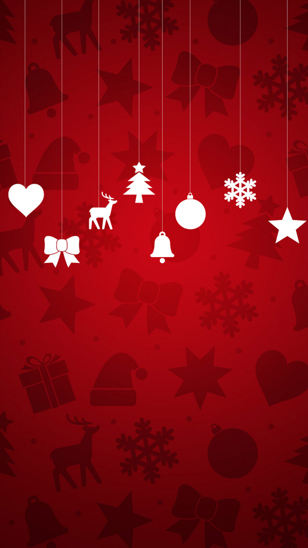 Minimal Christmas Ornaments Red Background Android Wallpaper free ...