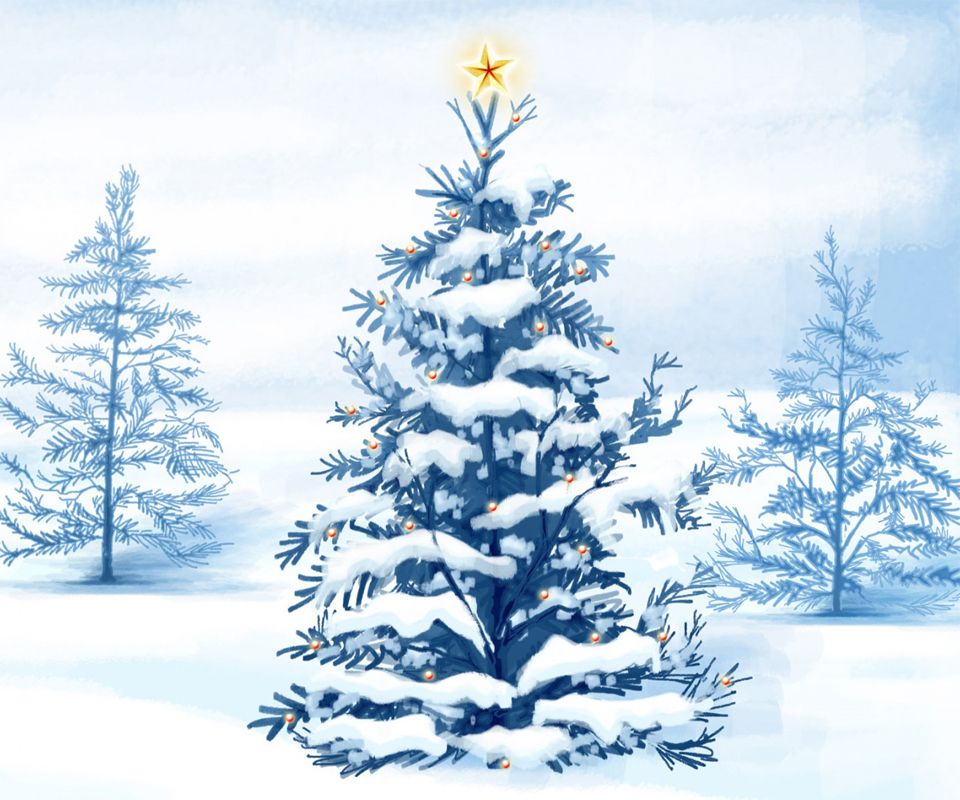 Christmas Snow Trees Android Wallpapers 960x800 Hd Wallpaper For