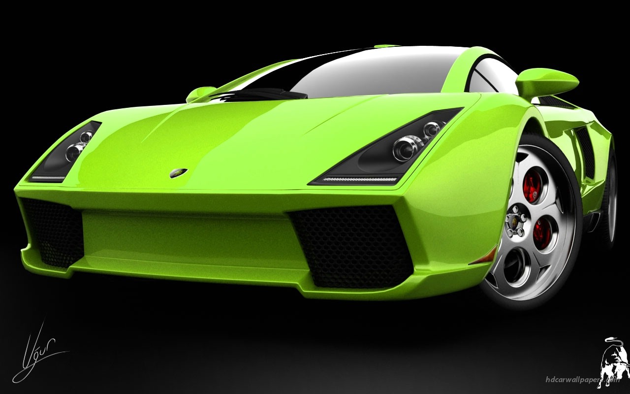 Jestingstock.com Lime Green Lamborghini Wallpaper