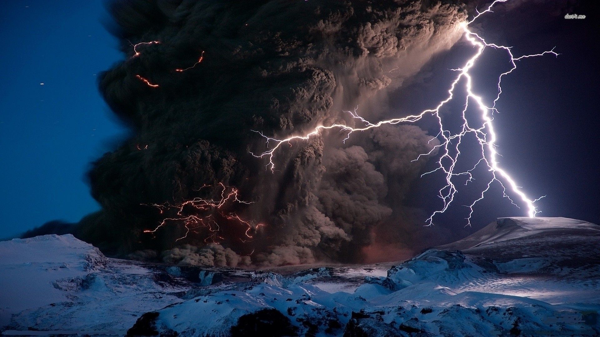 Apocalyptic storm over the volcano wallpaper - Nature wallpapers ...