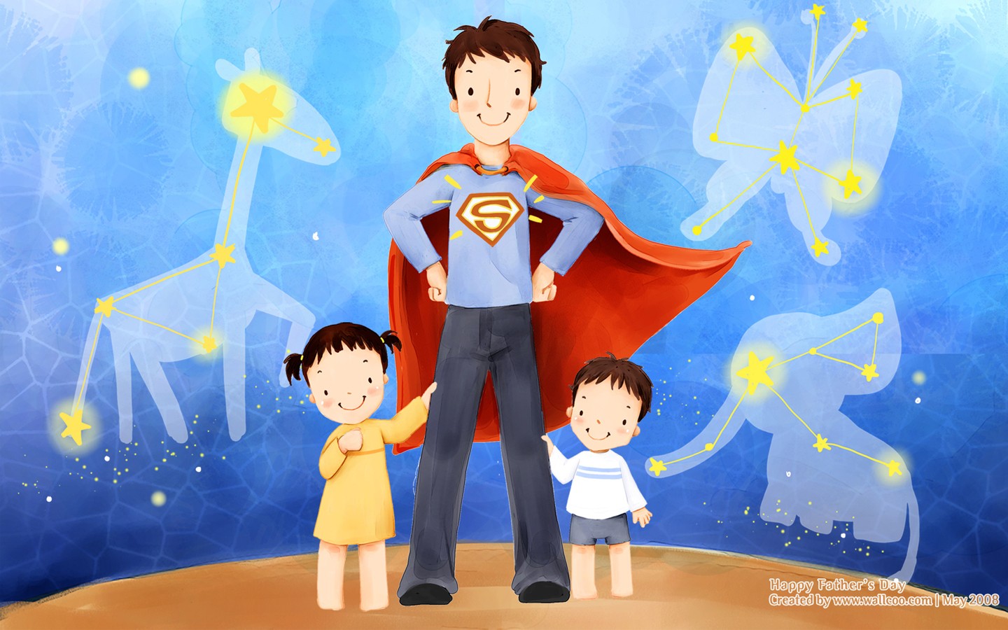Happy Fathers Day - Childrens illustration for Fathers Day