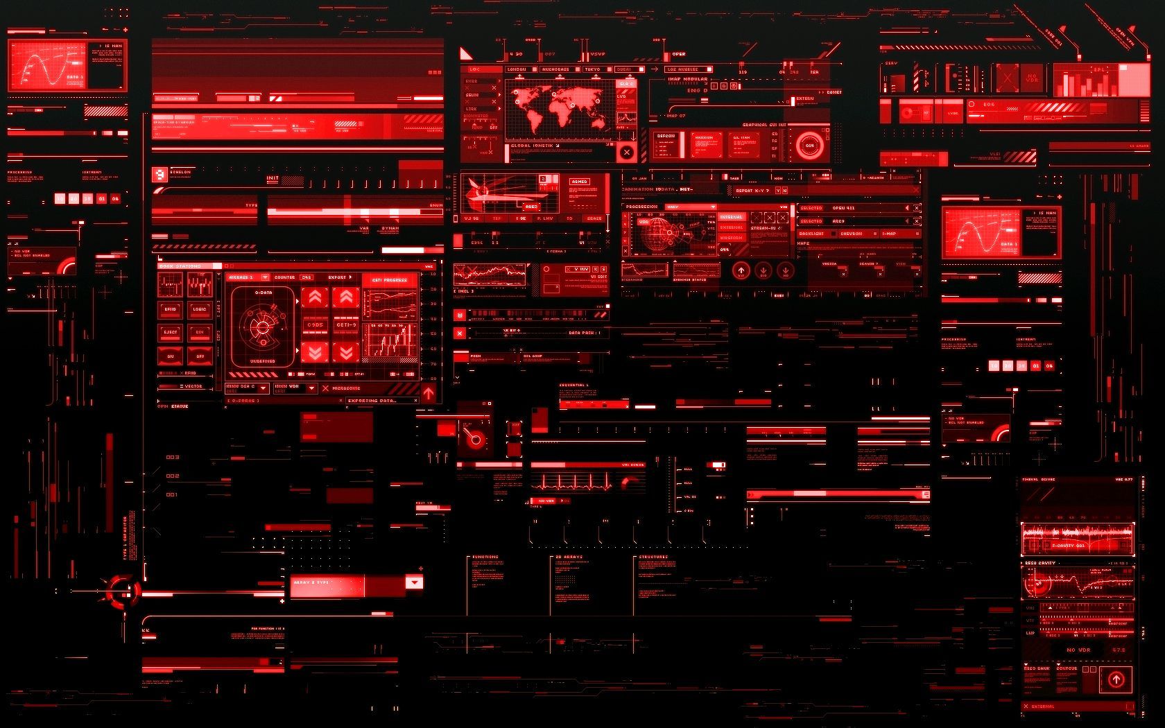 Extra Wallpapers - Hi tech desktop control center Red