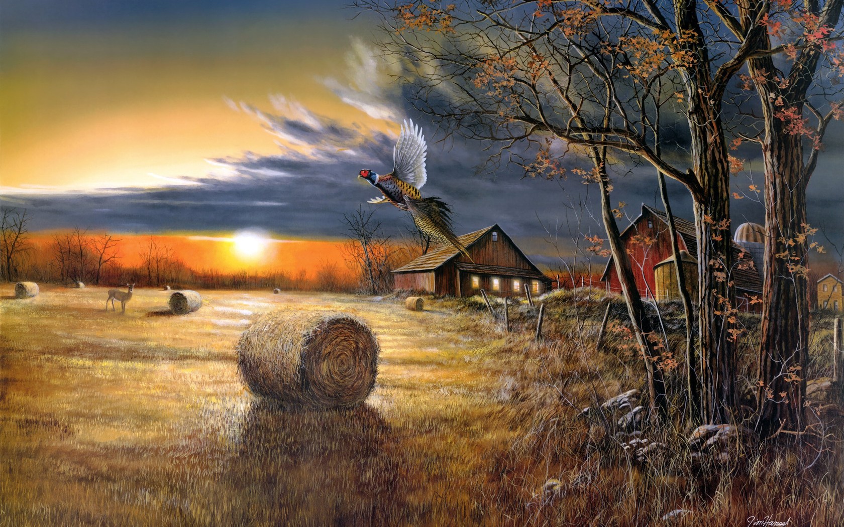 Jim Hansel artistic paintings prints country rustic farmlands