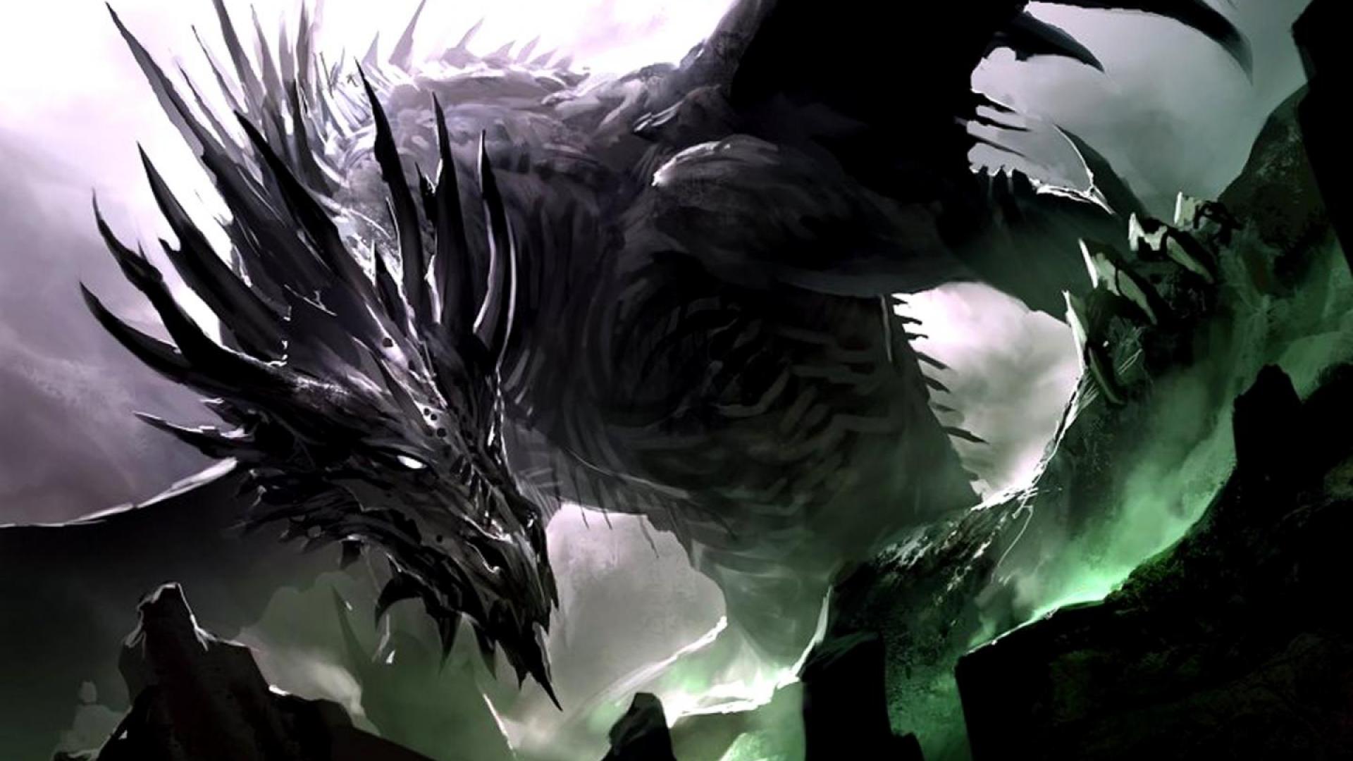 High Resolution Fantasy Black Dragon Wallpaper HD 7 Full Size ...