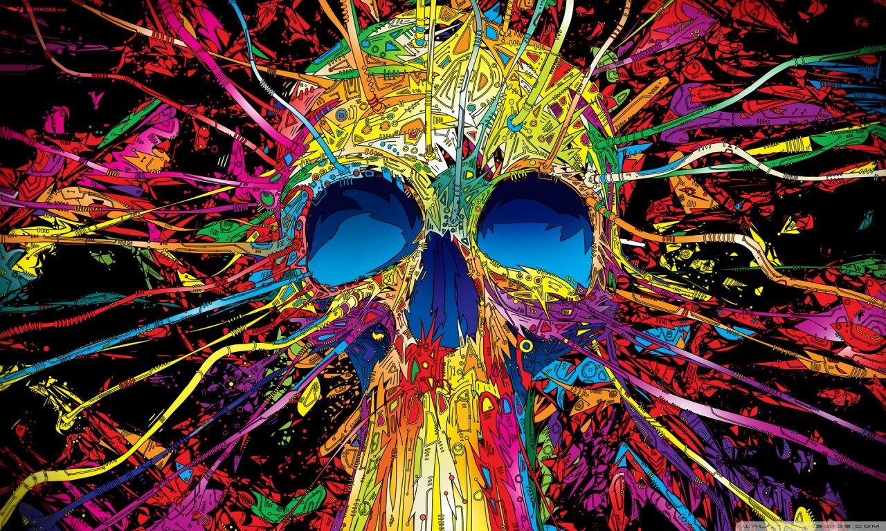 Colorful Skull HD desktop wallpaper : High Definition : Mobile