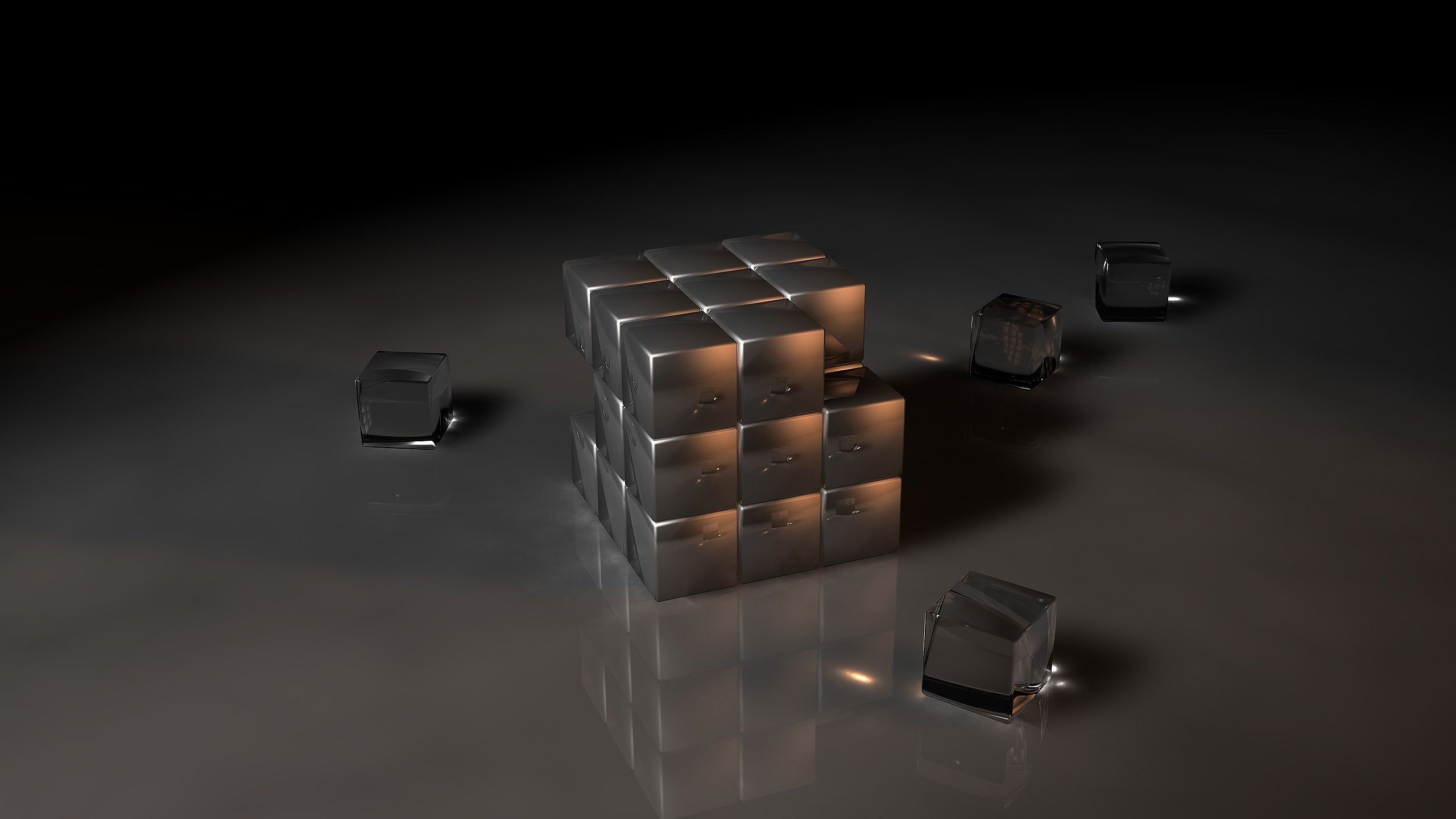 New 3D Black Rubiks Broken Wallpaper High Defi #5610 Wallpaper ...