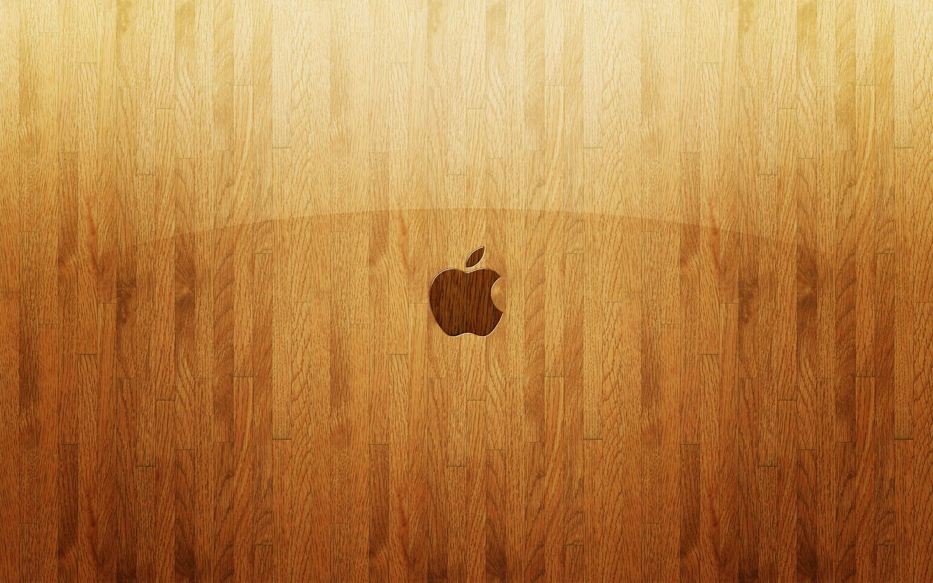 Apple Logo on Wood Background desktop wallpaper | WallpaperPixel