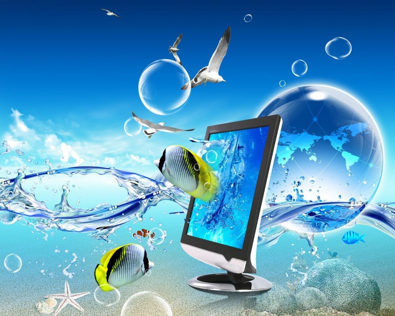 1280x1024 Abstract underwater desktop PC and Mac wallpaper