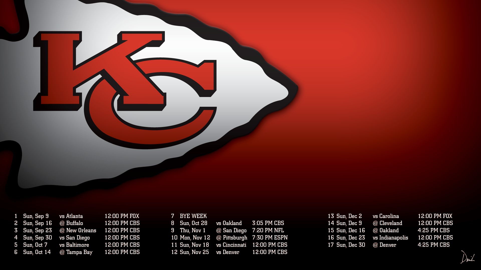 Derrick Docket » Kansas City Chiefs 2012 Schedule Wallpaper