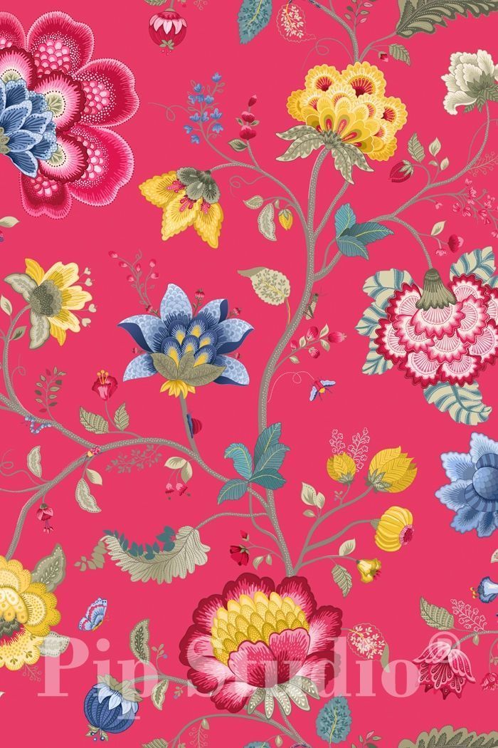 PiP Floral Fantasy Raspberry wallpaper | Traditional 3 | Wallpaper ...