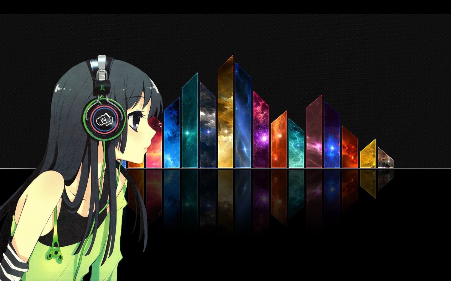 Anime Girls With Headphones Wallpaper | 1440x900 | ID:48144