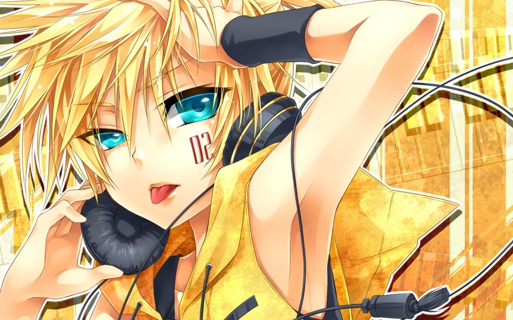 Download Wallpaper 1680x1050 Anime, Girl, Blond, Tongue ...