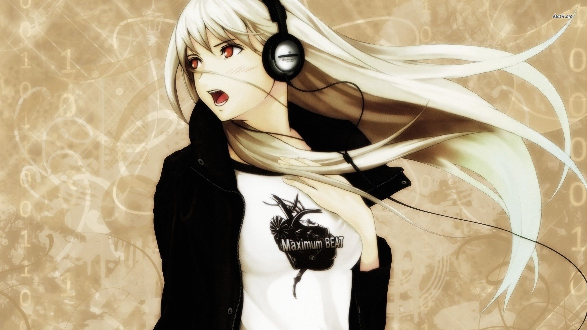 Girl with headphones wallpaper - Anime wallpapers - #12100