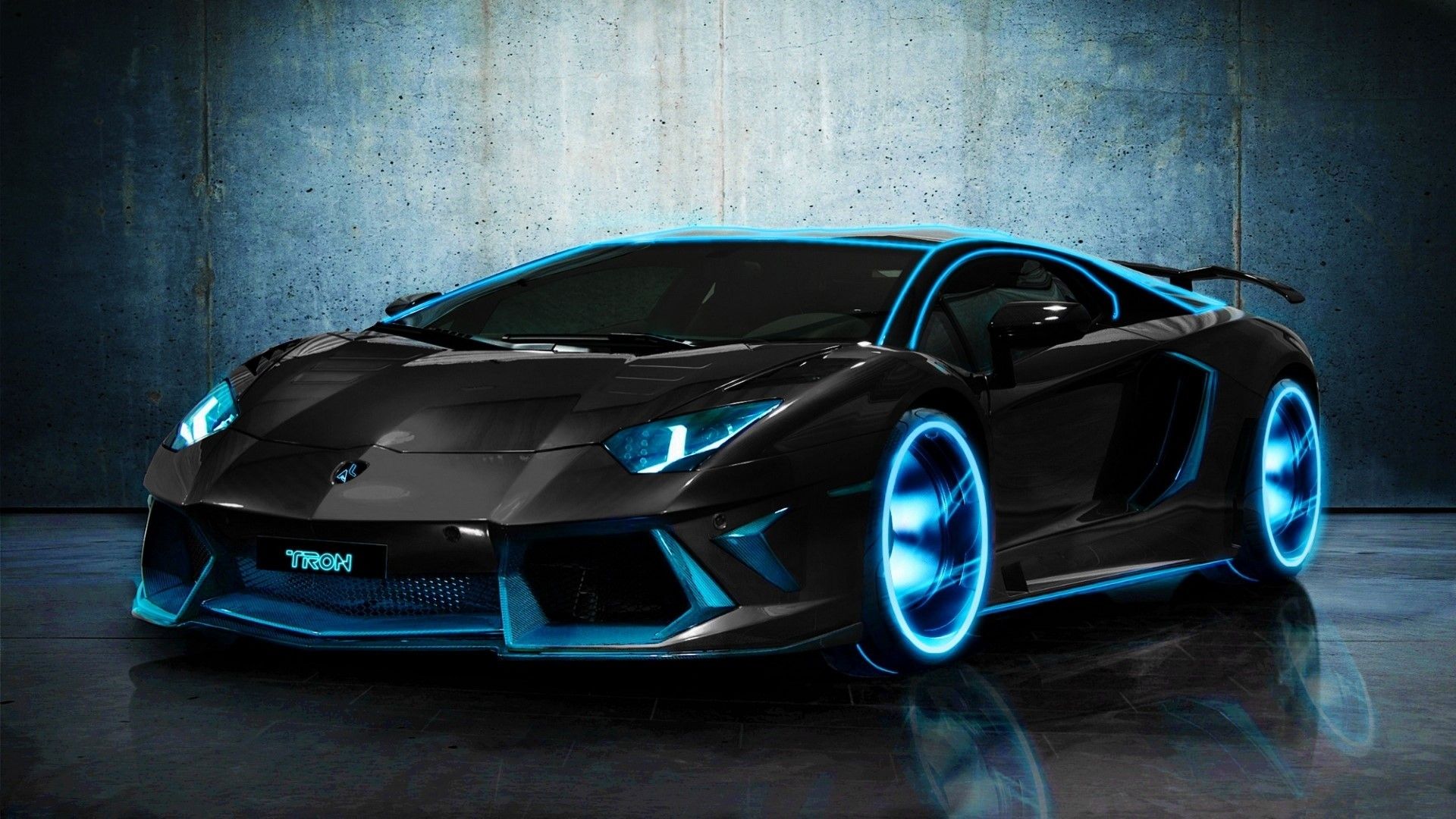 Luxury Car Lamborghini Tron Aventador Black HD Wallpaper | HD ...