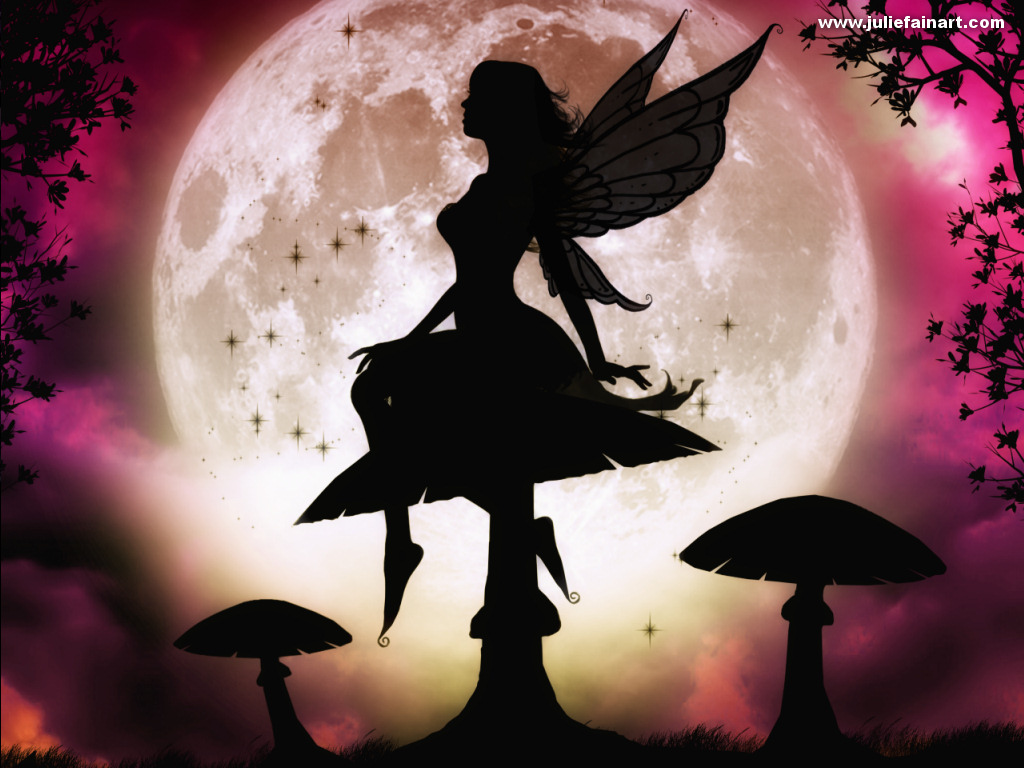 Falling Moon Fairy Background Wallpapers by Julie Fain | Fairy ...