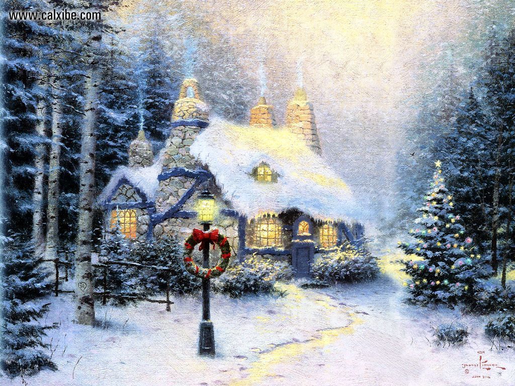 Drawing & Painting: Thomas Kinkade III - Be Home For Christmas ...