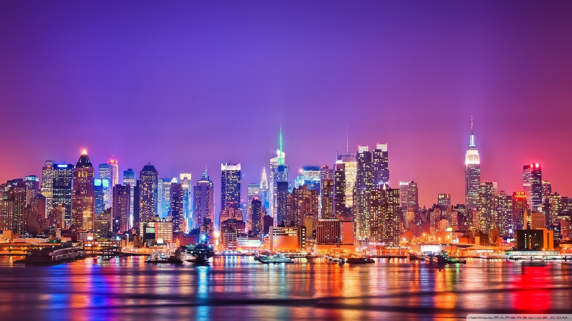 New York City Skyline at Night HD desktop wallpaper : High ...
