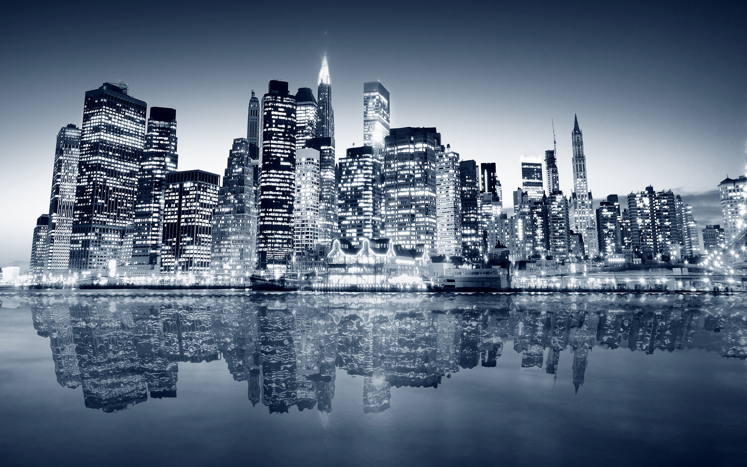 And new york city skyline wallpaper bridge city night pictures ...