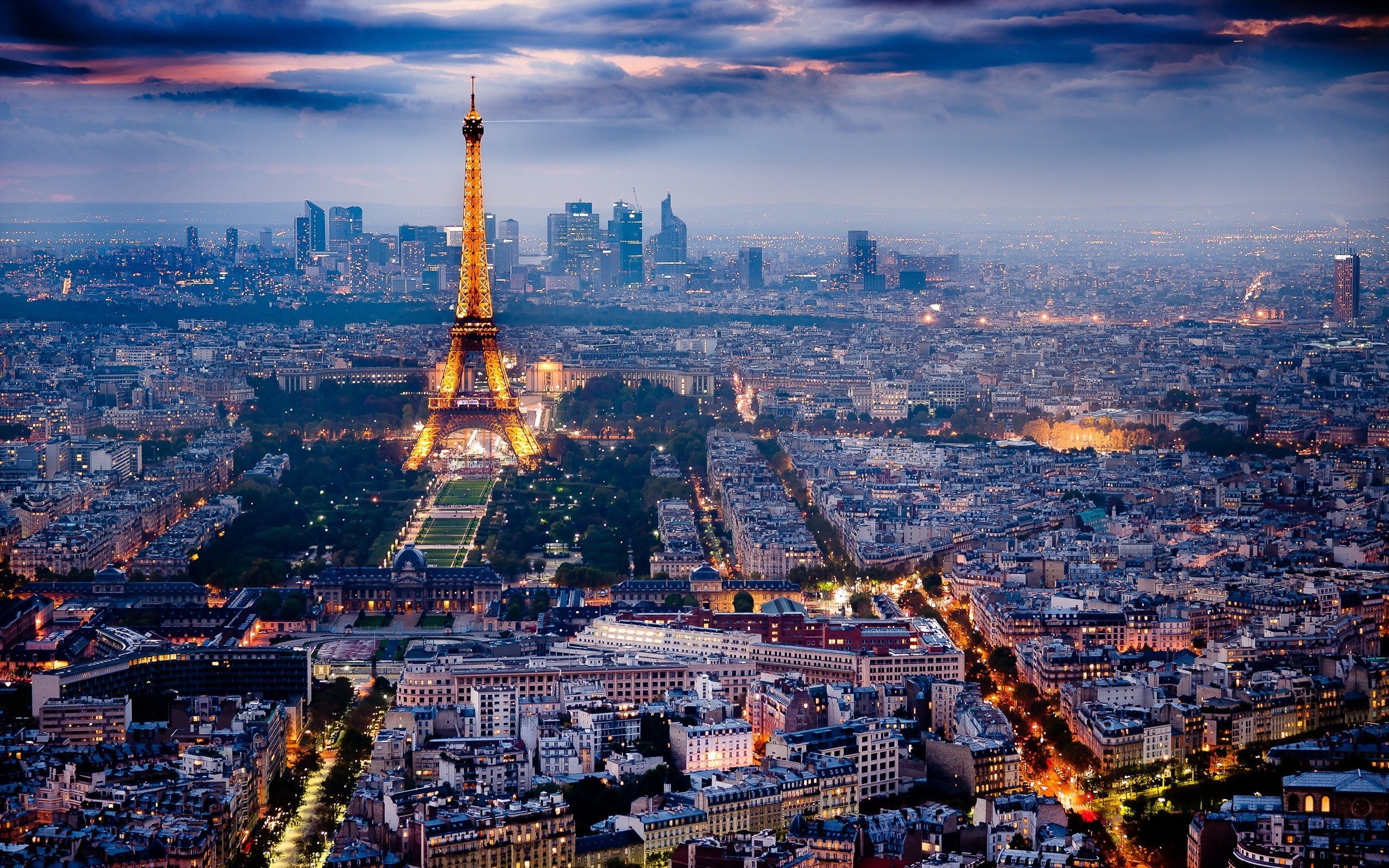 Eiffel Tower Paris city lights city skyline wallpaper | 2560x1600 ...
