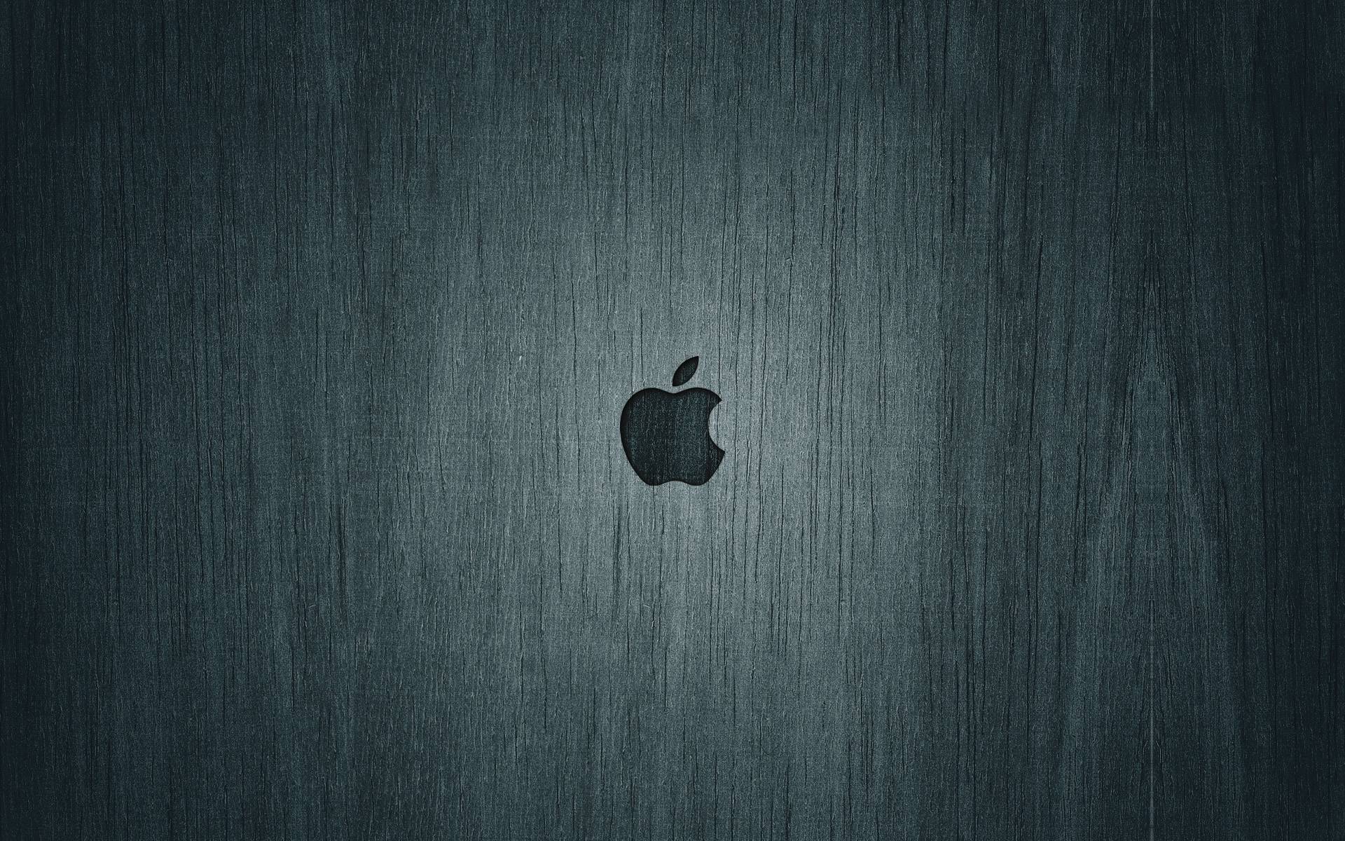 Apple on the blue wood desktop wallpaper 1103
