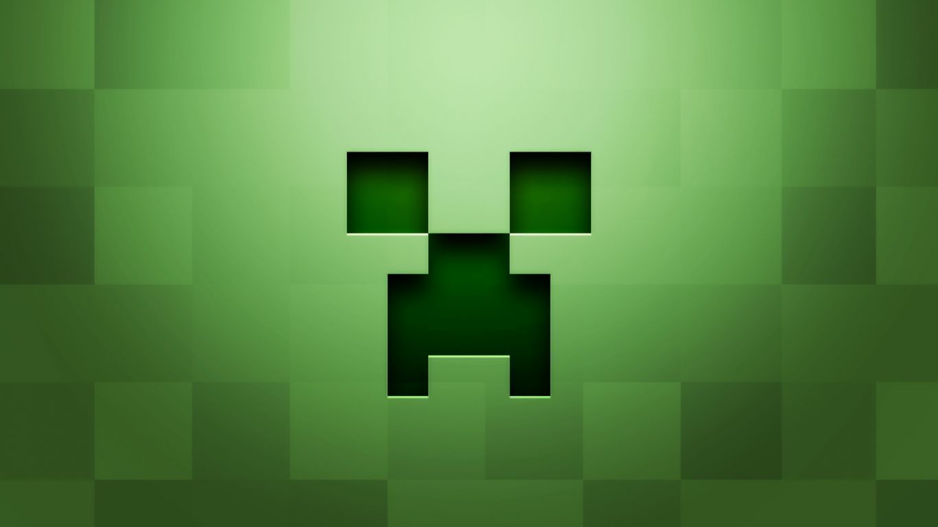 Download Wallpaper 1366x768 Minecraft, Background, Graphics, Green