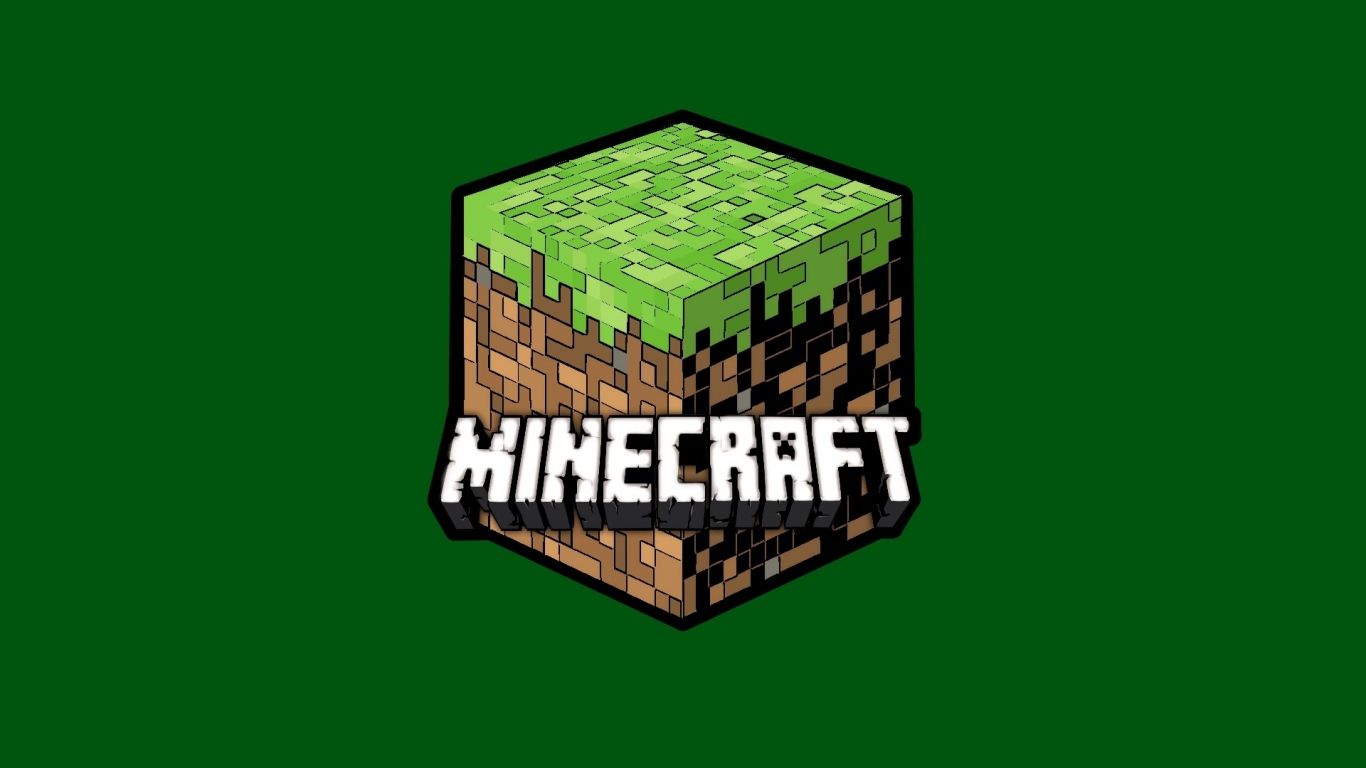Download Wallpaper 1366x768 Minecraft, Cube, Ground, Name, Font ...