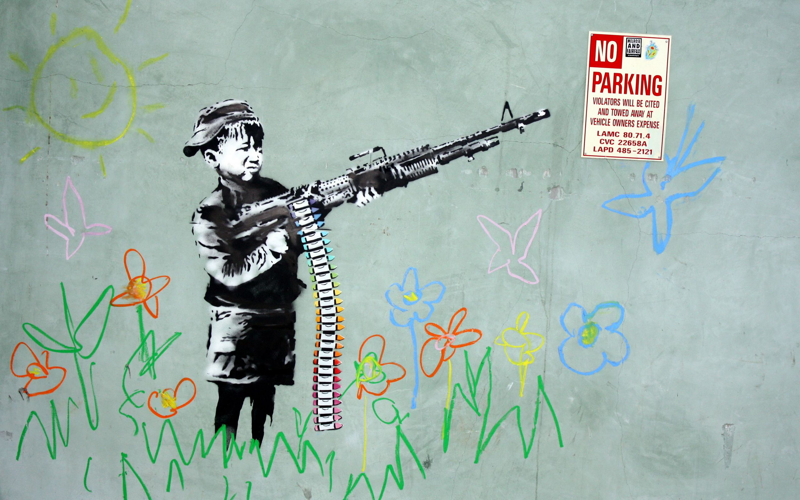 Banksy Gun, art, 2560x1600 HD Wallpaper and FREE Stock Photo