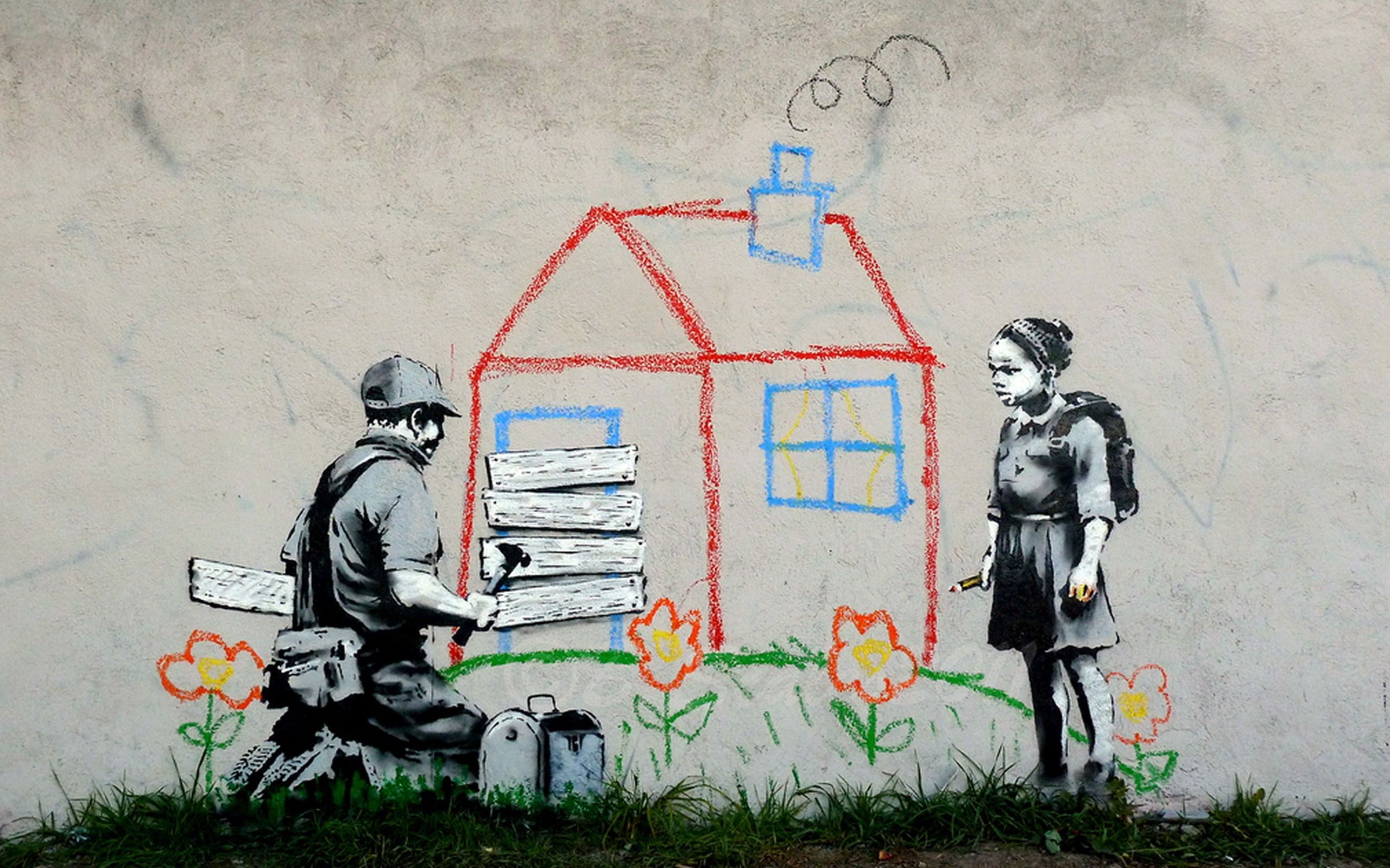 Volunteers Painting Banksy wallpapers and images - wallpapers