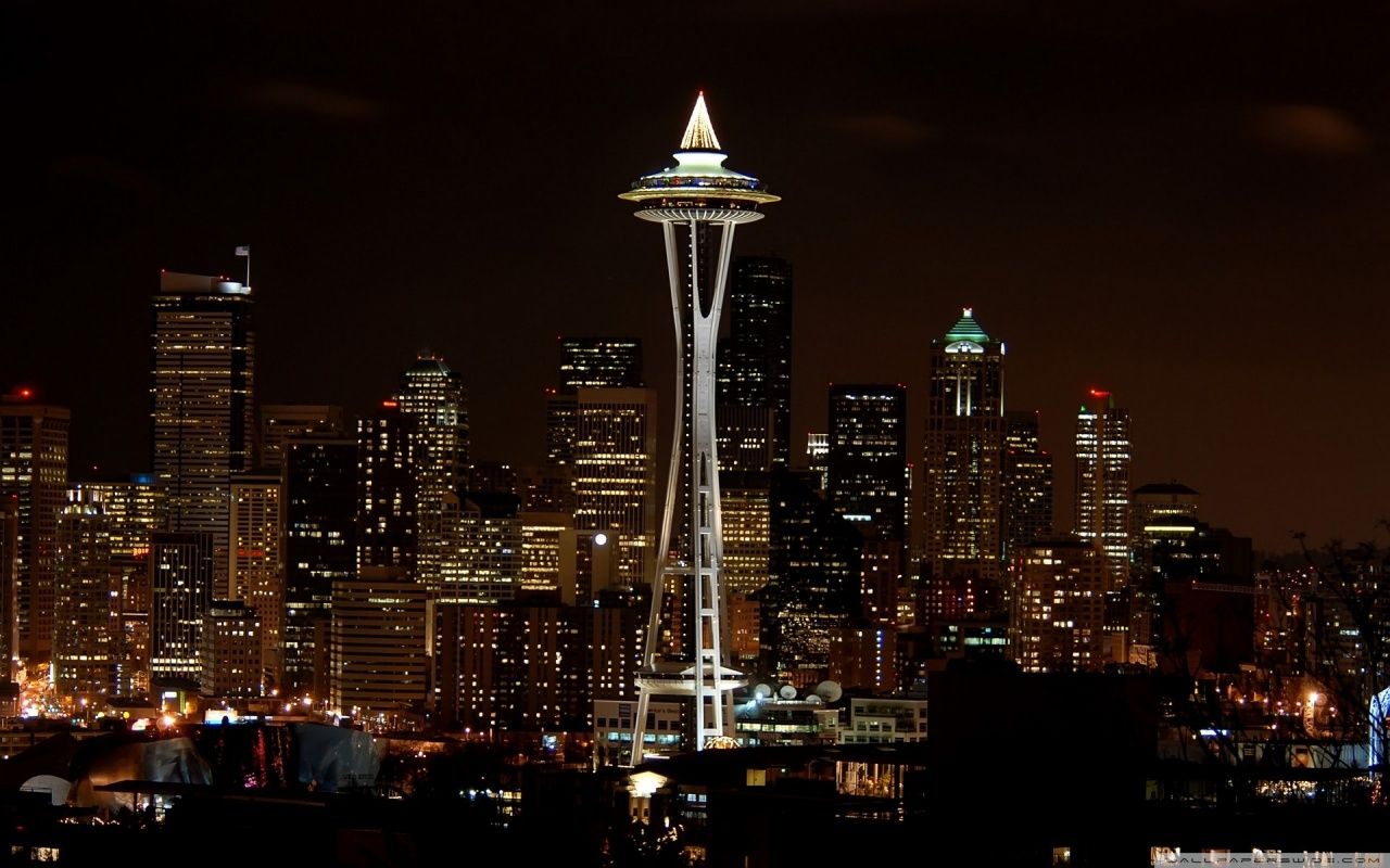 Night In Seattle HD desktop wallpaper Widescreen High resolution