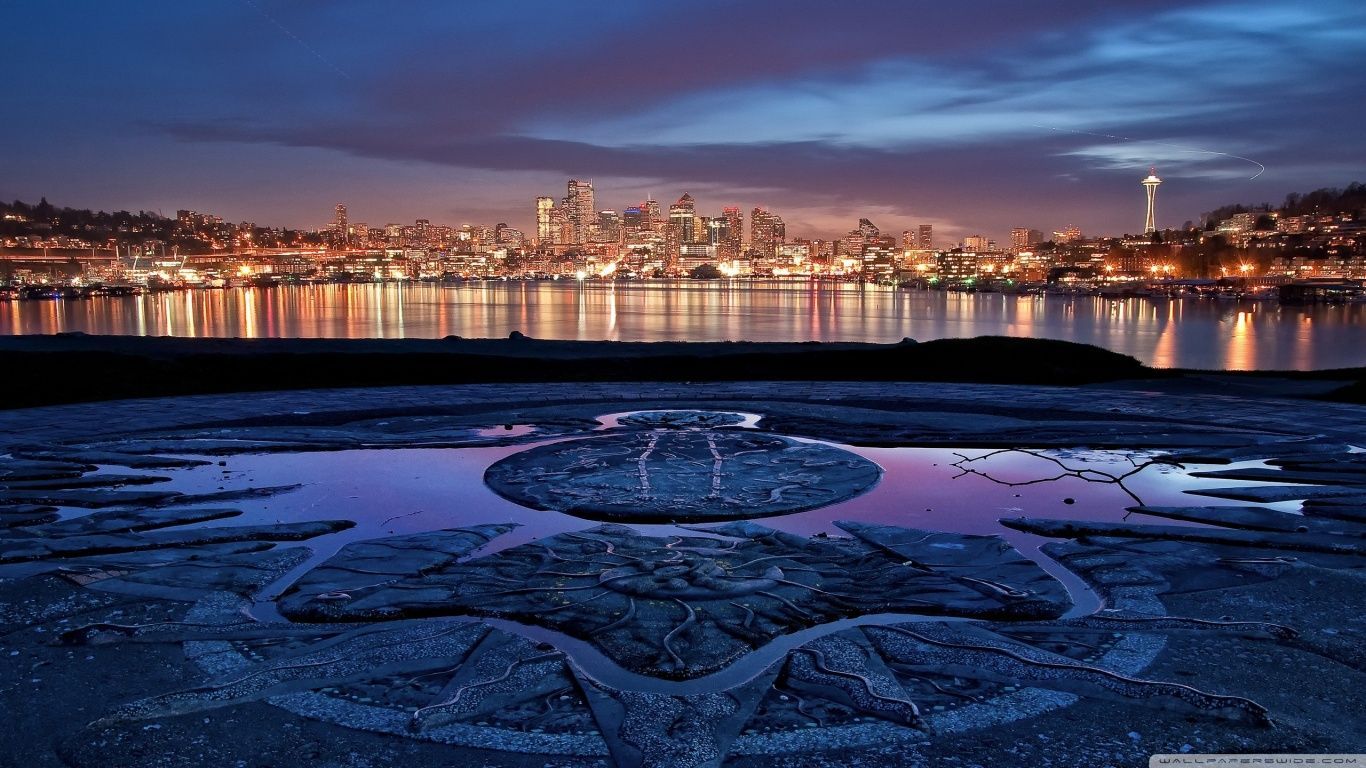 Seattle Skyline, Washington HD desktop wallpaper Fullscreen