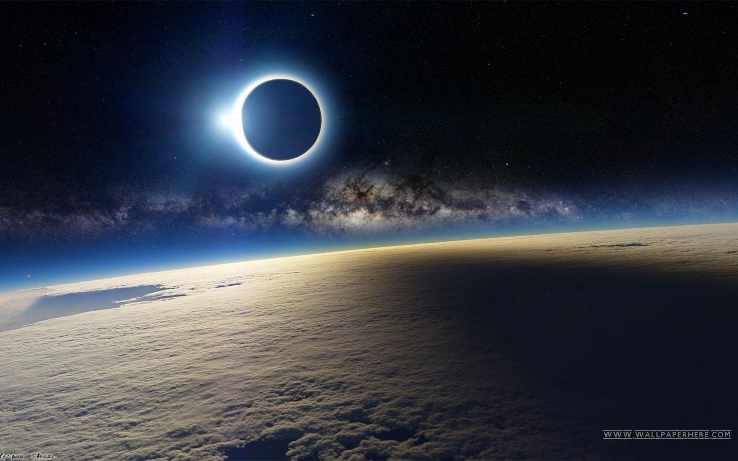 Solar Eclipse from Space Wallpaper HD | Free Desktop HD Wallpaper