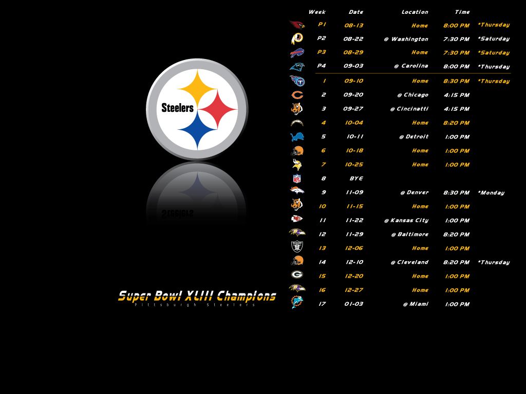 Pittsburgh Steelers 2016 2016 Schedule