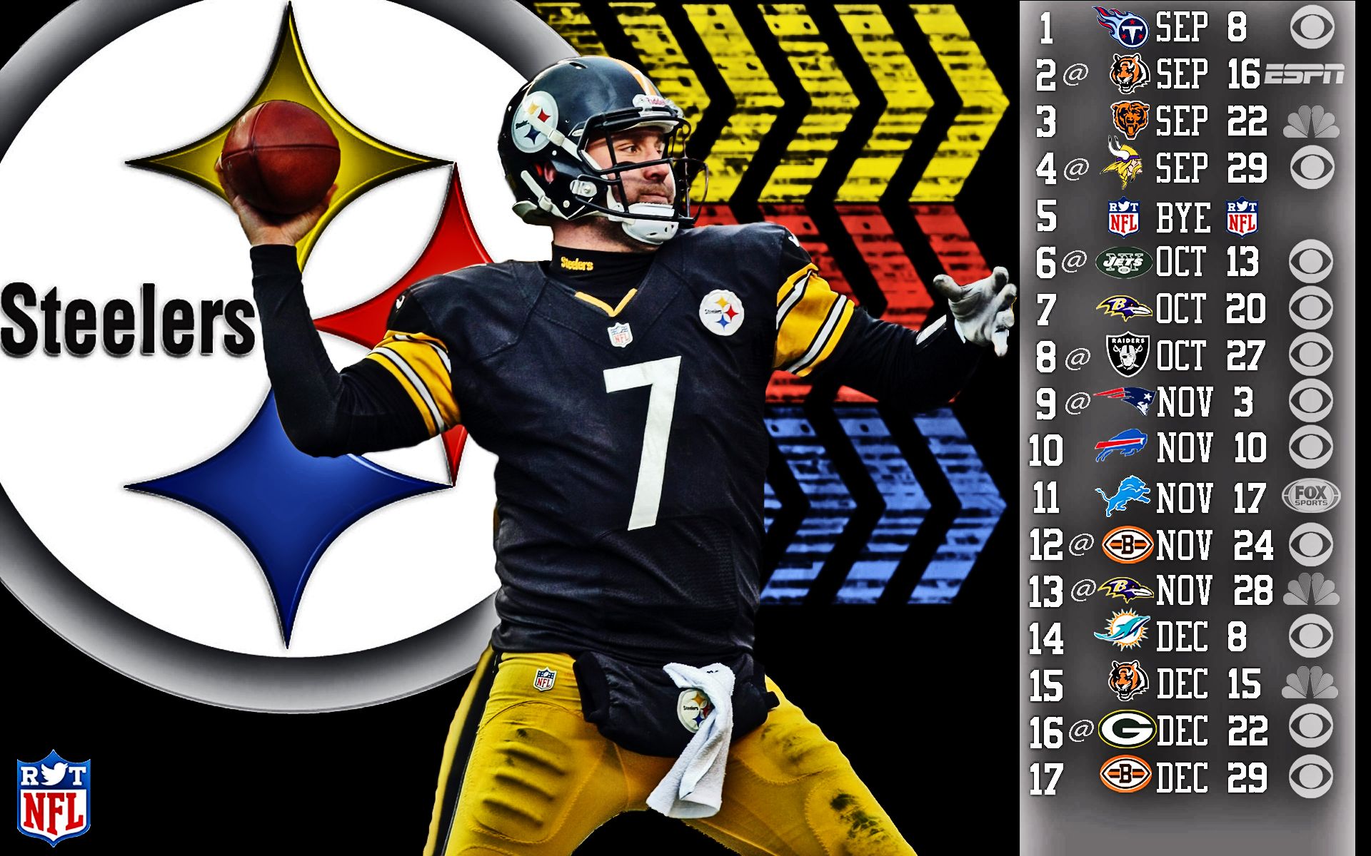 Ben Roethlisberger 2013 Steelers Schedule Wallpaper HDR Sports