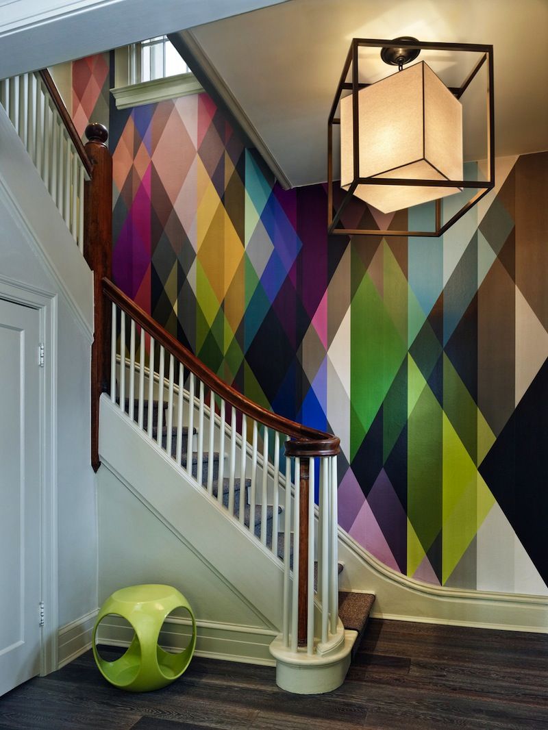 Bold, colorful and geometric wallpapers Corinne Kowal Interiors