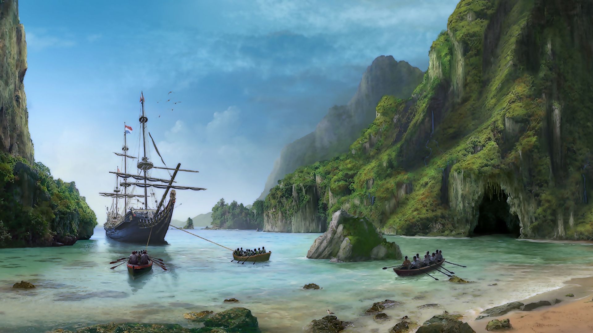 Sunken Pirate Ship Wallpaper