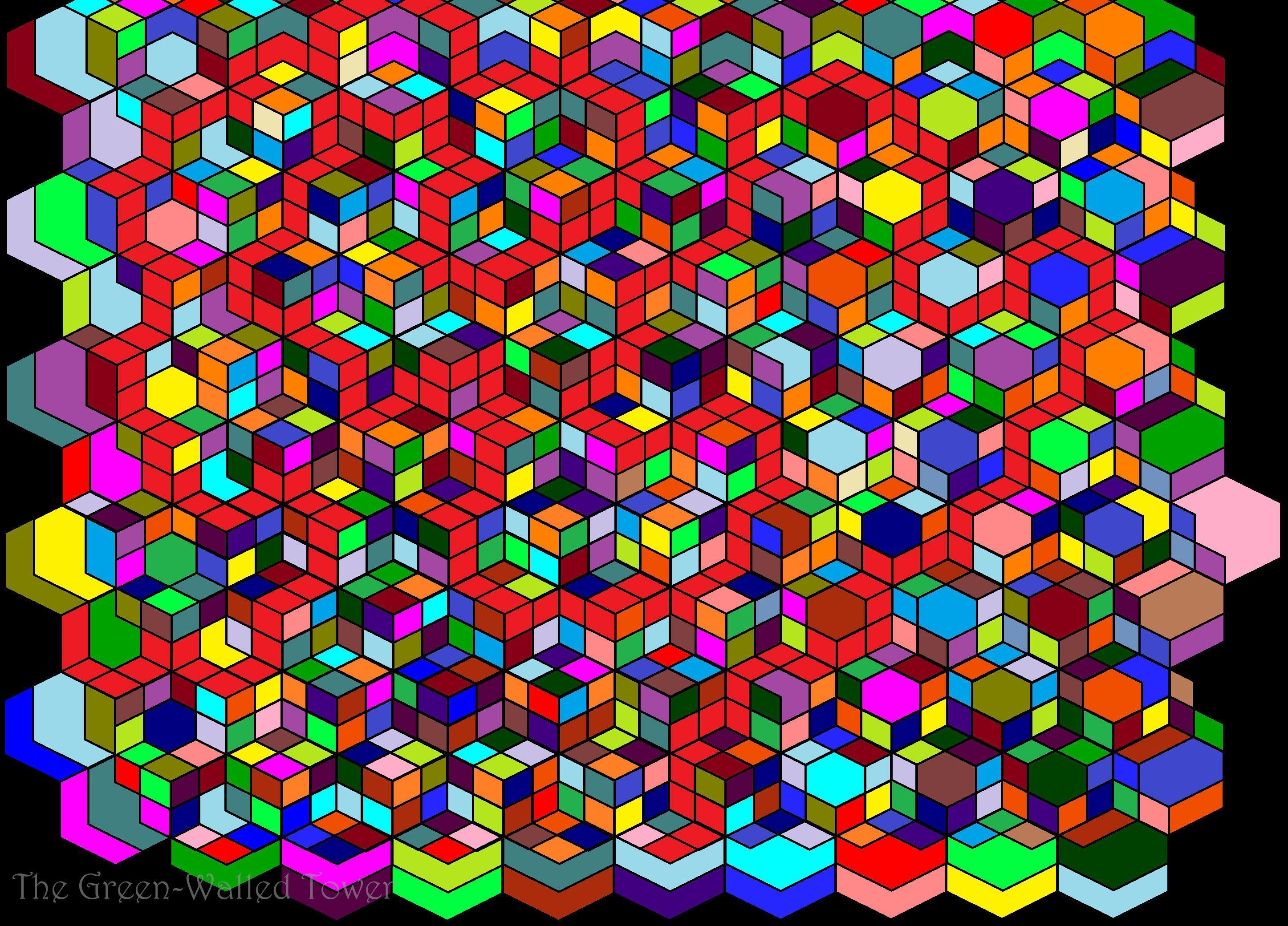 Square Rays optical Illusion teaser psychedelic wallpaper ...