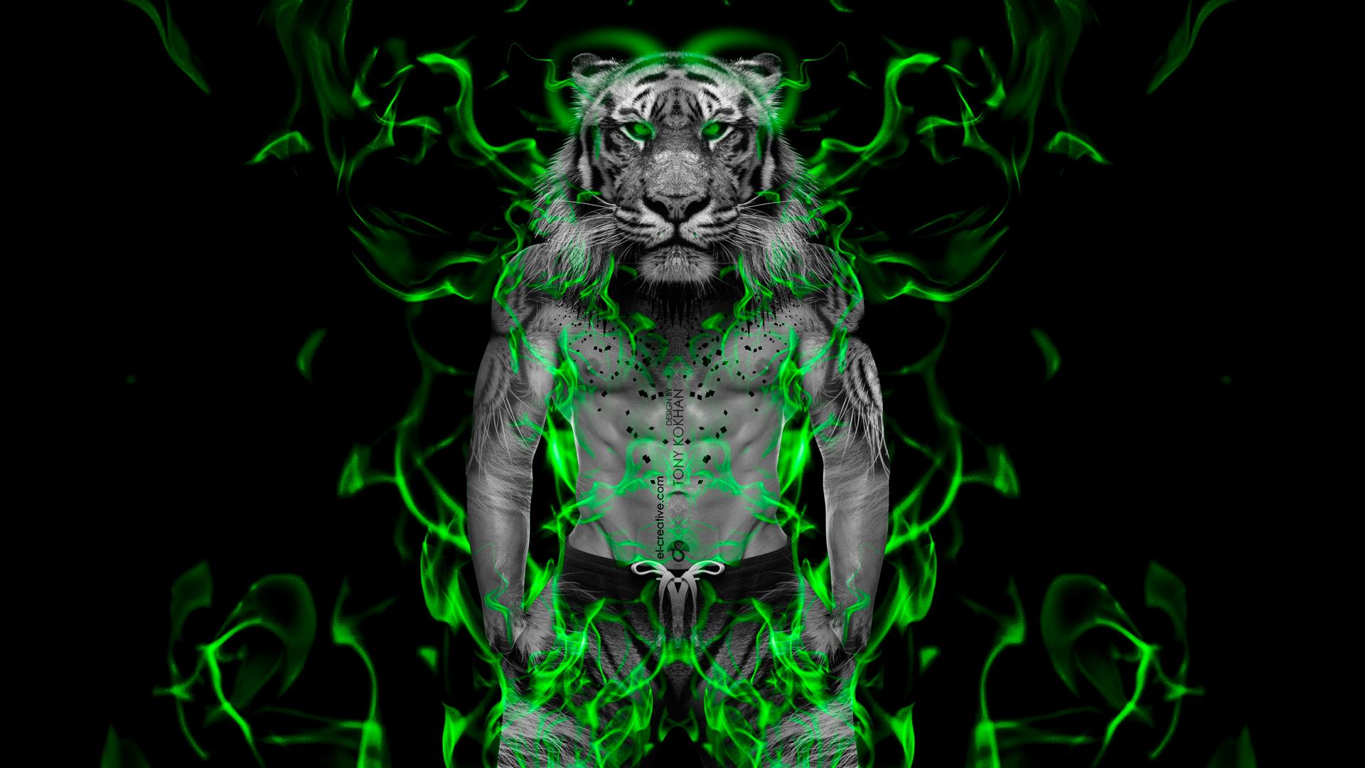 Fantasy Muscle Fire Boy Tiger 2014 HD Wallpapers « el Creative