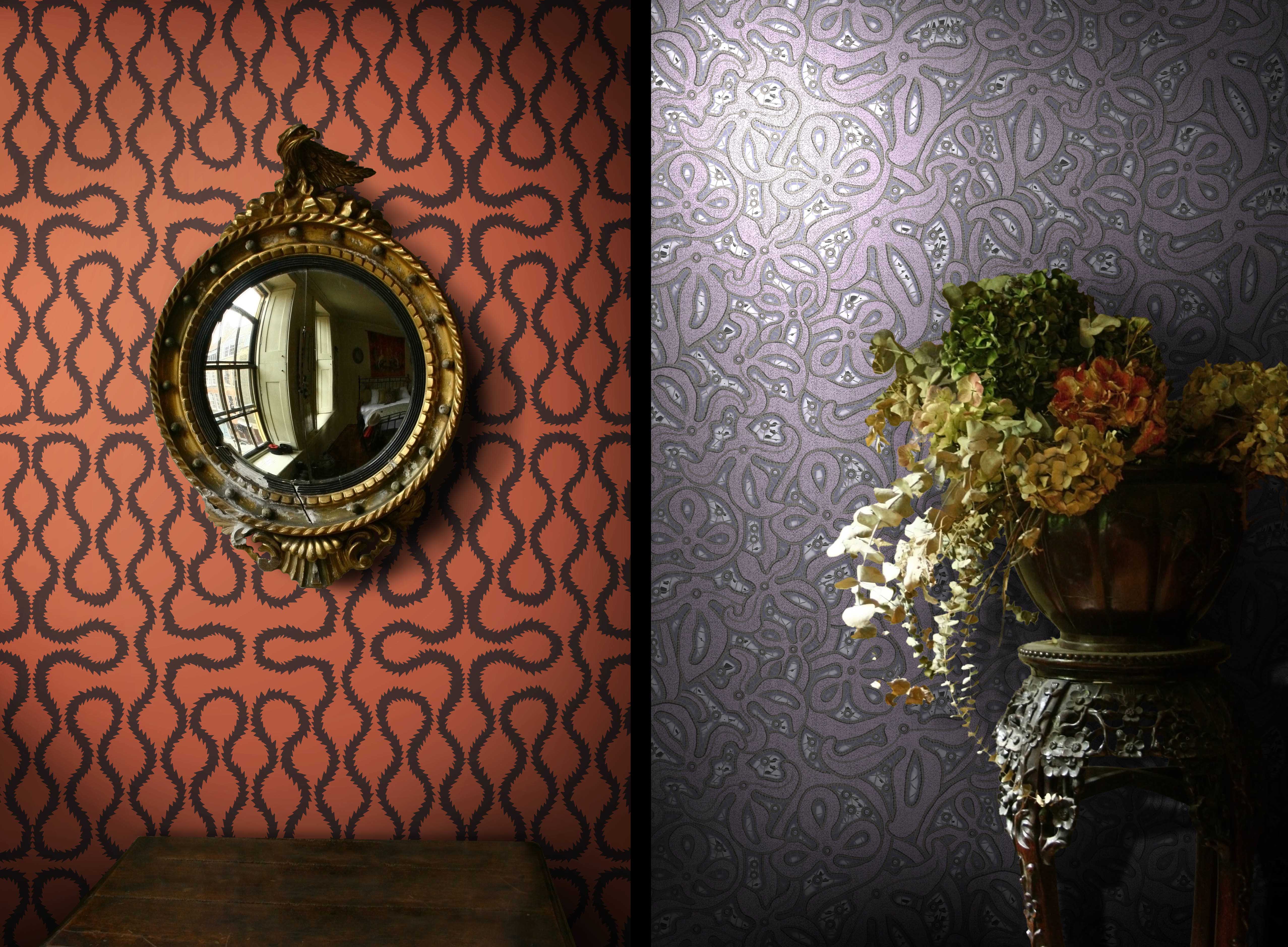 Pretty Wallpaper by Vivienne Westwood inspires fabric or lace wall
