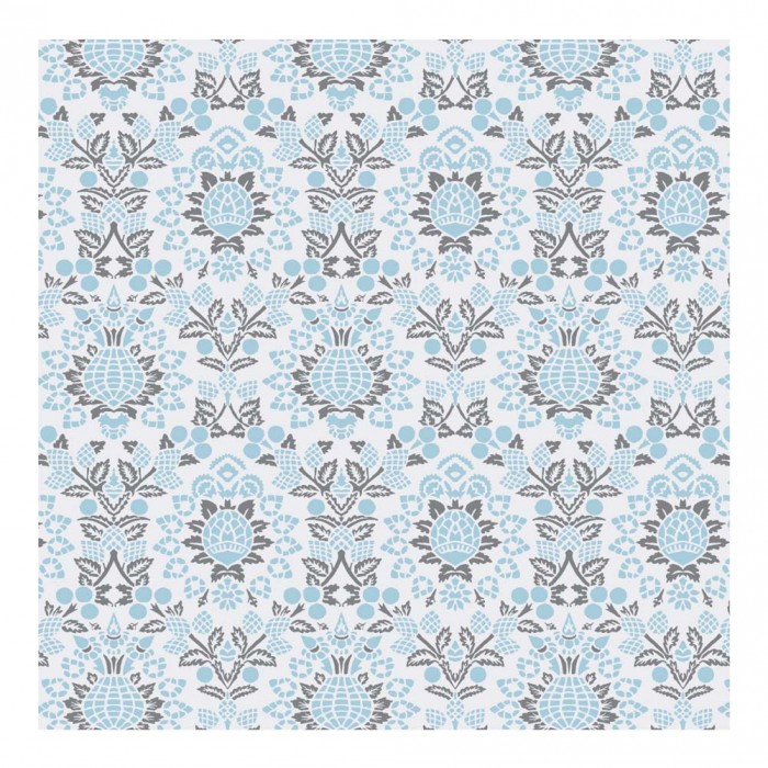 112 12th Scale Dolls House Miniature Blue / Grey Wallpaper Covering