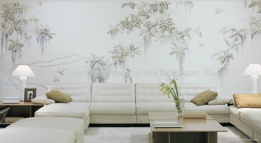 Hand painted Chinese art paper wallpaper silk wall covering - EC
