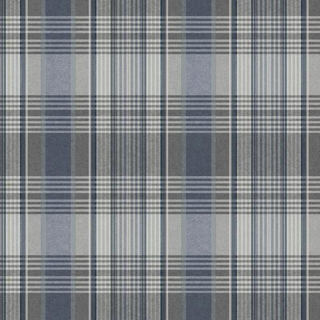 Bartola Plaid Wallpaper in Blue and Grey design by York ...