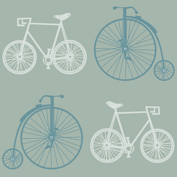 Bicycles Wallpaper - blue-grey - ATADesignsATADesigns