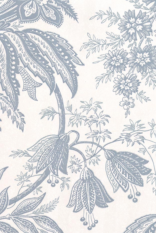 Jacobean Toile Wallpaper in grey Blue | Sanderson wallpapers at ...
