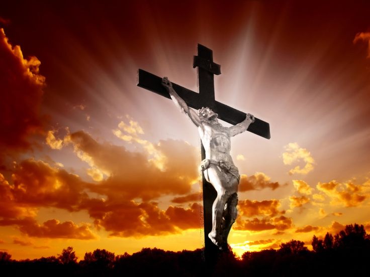 Christian cross with Jesus Christ in beautiful sunrise christian ...