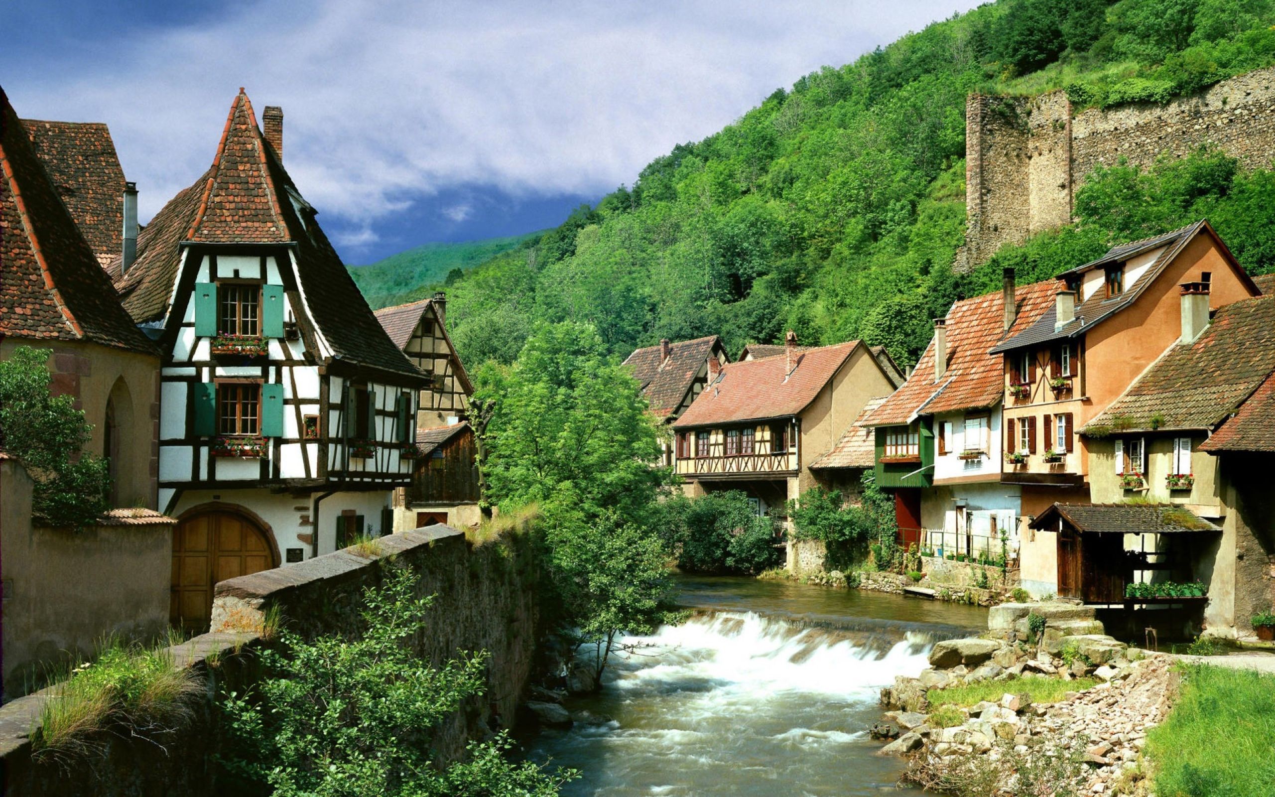 Download Wallpaper 2560x1600 France, Buildings, Houses, Mountain ...