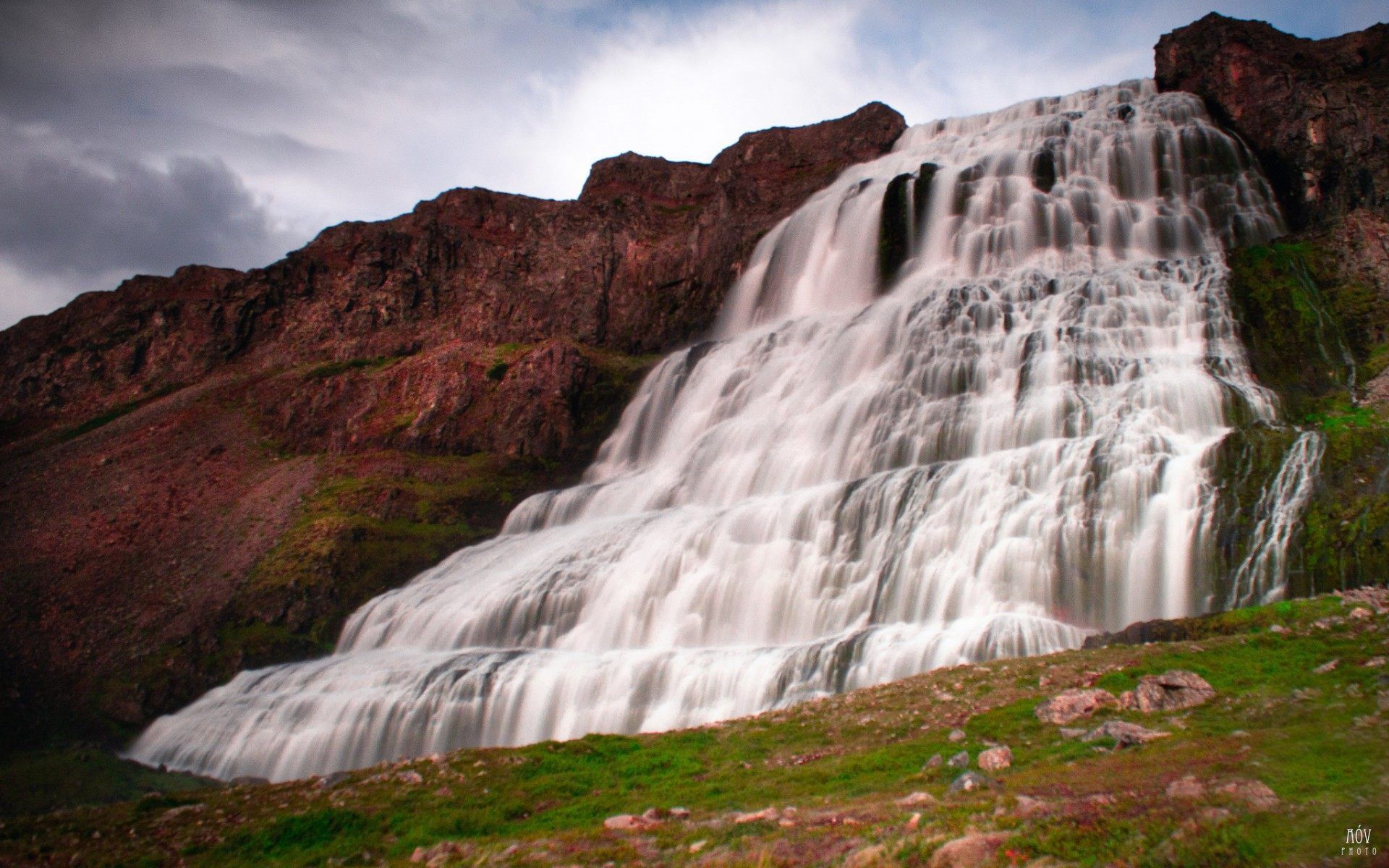 Mountain Waterfall HD Wallpaper For Desktop Free Download