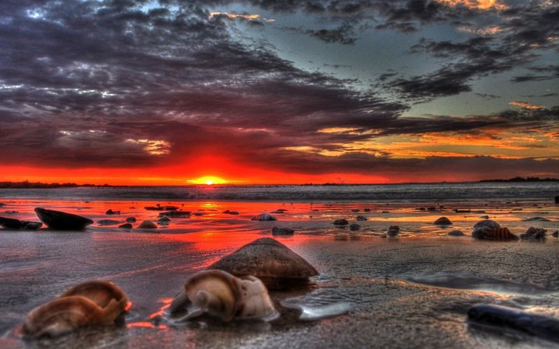 amazing beach Beautiful Sunset – Nature Beaches HD Desktop Wallpaper