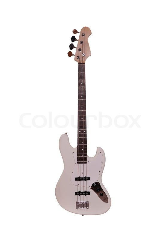 Bass guitar on a white background Stock Photo Colourbox
