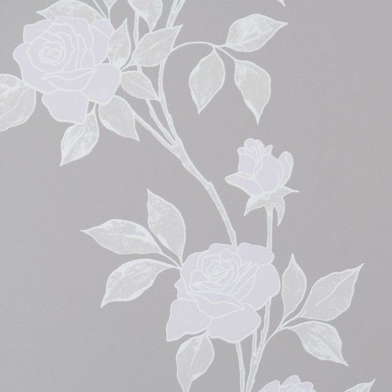 Rose'S Rose Grey & Baby Pink Wallpaper, Sample - Traditional ...
