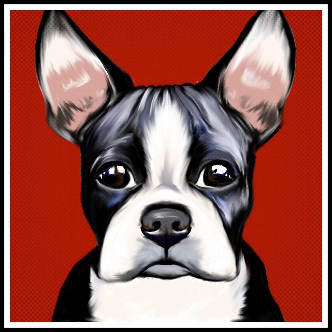 Cute Boston Terrier Art Wallpaper | All Puppies Pictures and ...